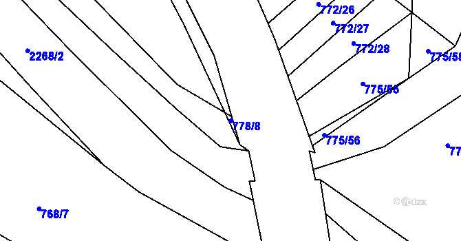 Parcela st. 778/8 v KÚ Násedlovice, Katastrální mapa