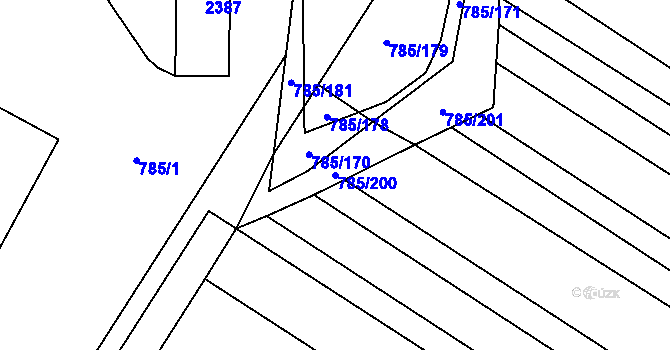 Parcela st. 785/200 v KÚ Násedlovice, Katastrální mapa