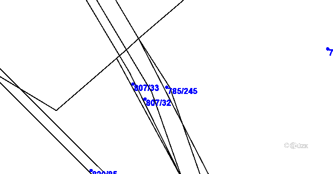 Parcela st. 785/245 v KÚ Násedlovice, Katastrální mapa