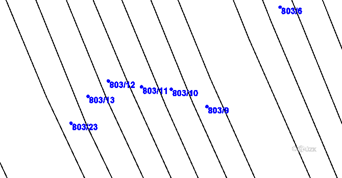 Parcela st. 803/10 v KÚ Násedlovice, Katastrální mapa