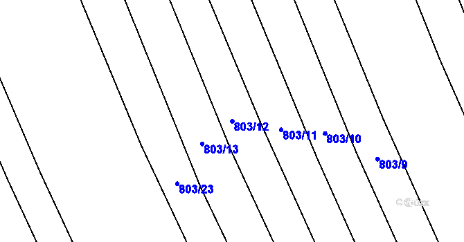 Parcela st. 803/12 v KÚ Násedlovice, Katastrální mapa
