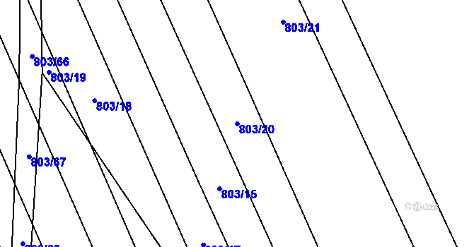 Parcela st. 803/20 v KÚ Násedlovice, Katastrální mapa