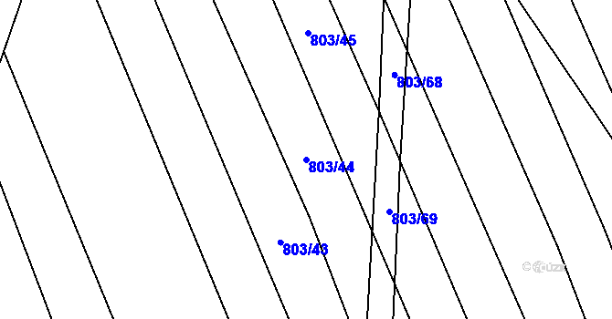 Parcela st. 803/44 v KÚ Násedlovice, Katastrální mapa