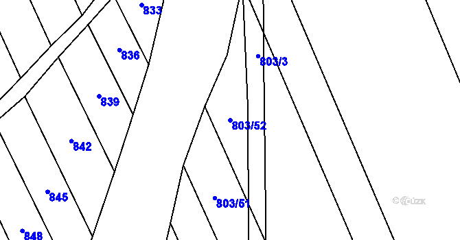 Parcela st. 803/52 v KÚ Násedlovice, Katastrální mapa