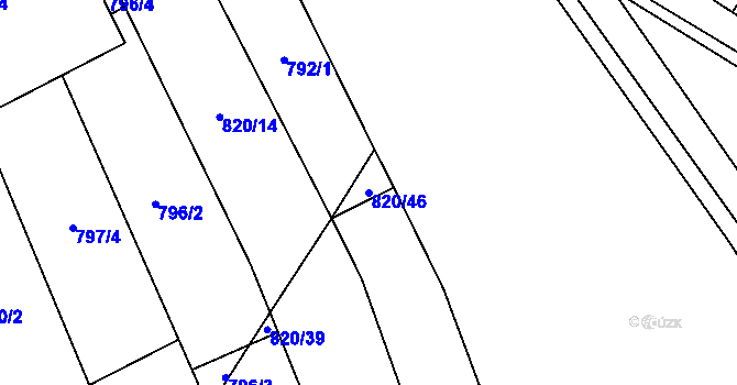 Parcela st. 820/46 v KÚ Násedlovice, Katastrální mapa