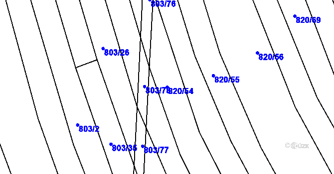 Parcela st. 820/54 v KÚ Násedlovice, Katastrální mapa