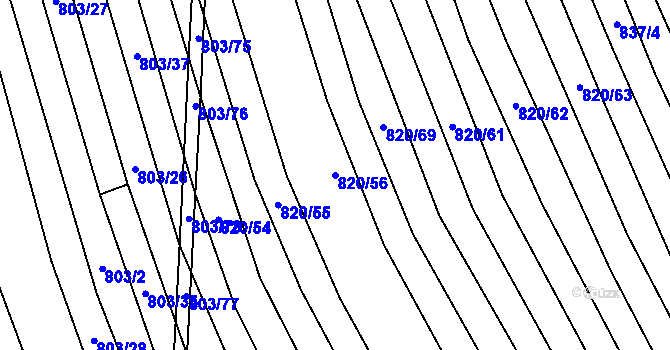 Parcela st. 820/56 v KÚ Násedlovice, Katastrální mapa