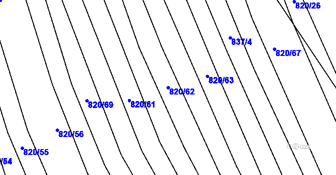 Parcela st. 820/62 v KÚ Násedlovice, Katastrální mapa