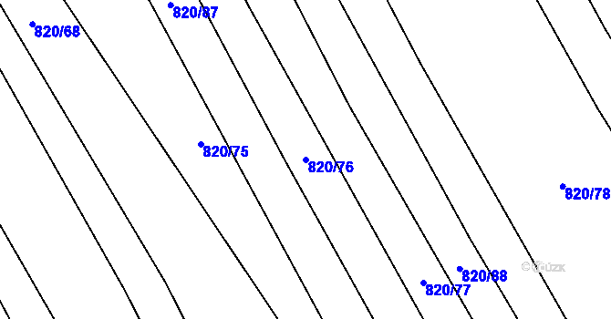 Parcela st. 820/76 v KÚ Násedlovice, Katastrální mapa