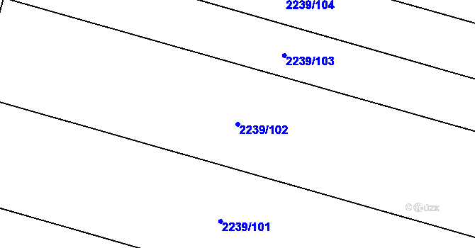 Parcela st. 2239/102 v KÚ Násedlovice, Katastrální mapa