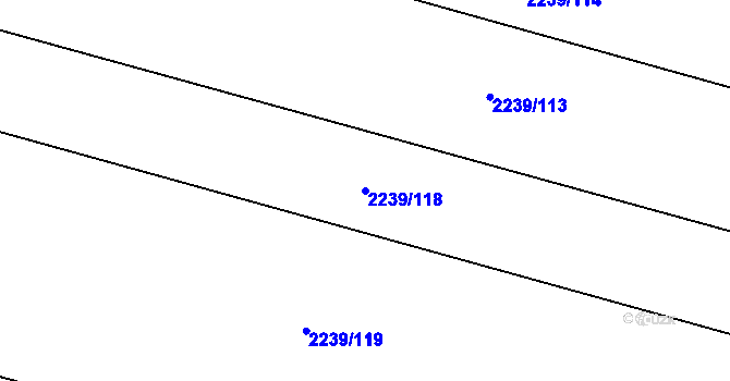 Parcela st. 2239/118 v KÚ Násedlovice, Katastrální mapa