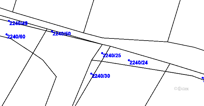 Parcela st. 2240/25 v KÚ Násedlovice, Katastrální mapa