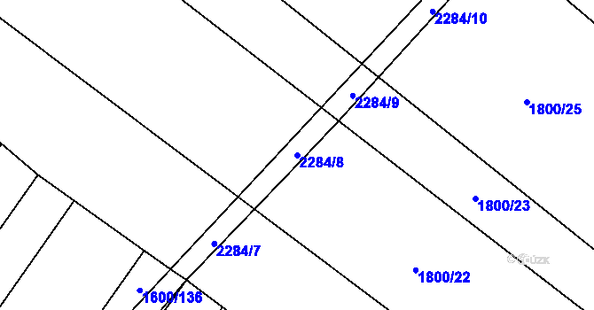 Parcela st. 2284/8 v KÚ Násedlovice, Katastrální mapa