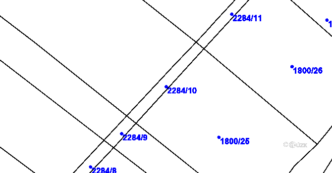Parcela st. 2284/10 v KÚ Násedlovice, Katastrální mapa