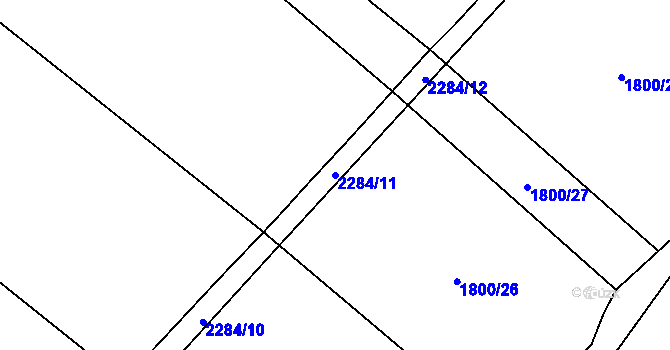 Parcela st. 2284/11 v KÚ Násedlovice, Katastrální mapa