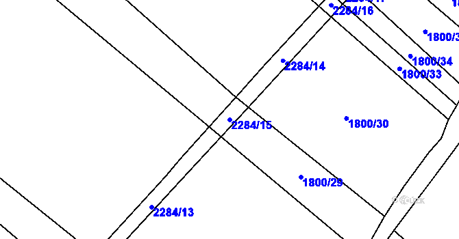 Parcela st. 2284/15 v KÚ Násedlovice, Katastrální mapa