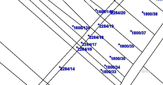Parcela st. 2284/17 v KÚ Násedlovice, Katastrální mapa