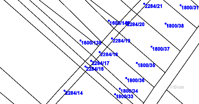 Parcela st. 2284/18 v KÚ Násedlovice, Katastrální mapa