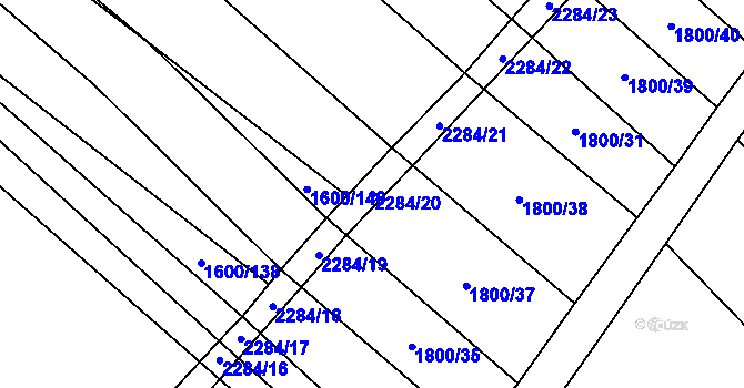 Parcela st. 2284/20 v KÚ Násedlovice, Katastrální mapa