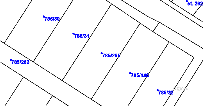 Parcela st. 785/265 v KÚ Násedlovice, Katastrální mapa