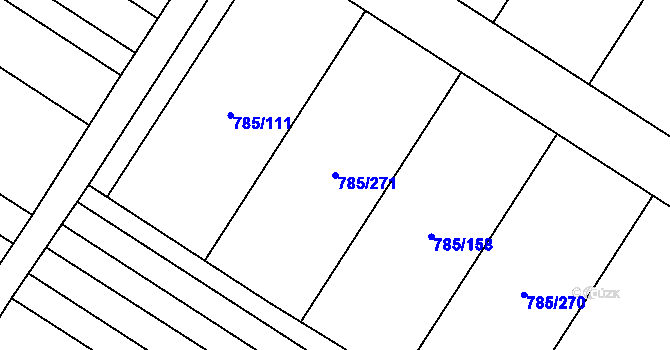 Parcela st. 785/271 v KÚ Násedlovice, Katastrální mapa