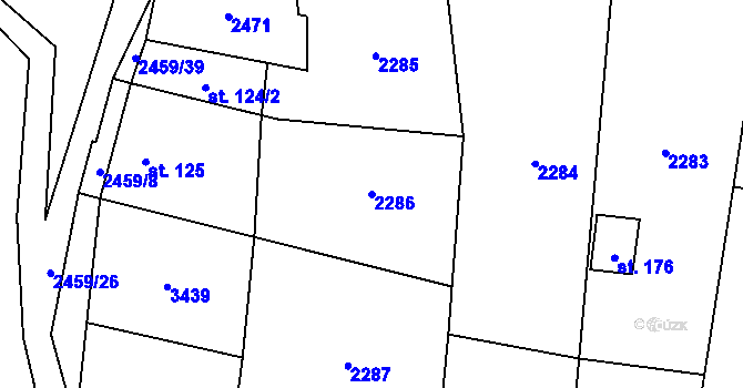 Parcela st. 2286 v KÚ Našiměřice, Katastrální mapa