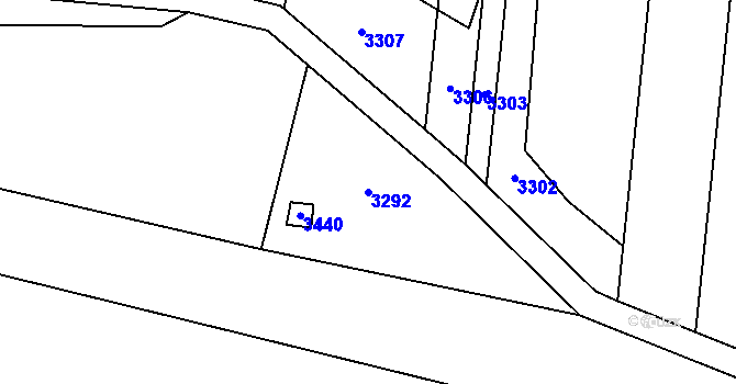 Parcela st. 3292 v KÚ Našiměřice, Katastrální mapa
