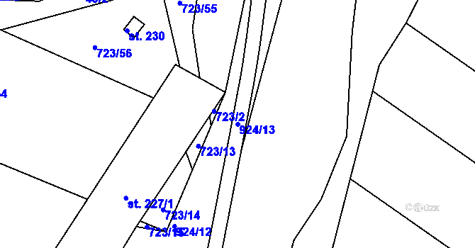 Parcela st. 924/13 v KÚ Návojná, Katastrální mapa