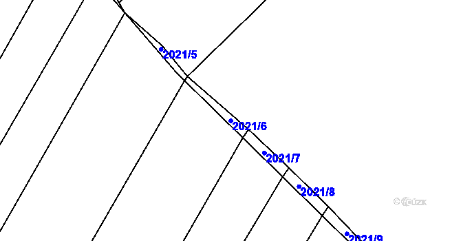 Parcela st. 2021/6 v KÚ Návojná, Katastrální mapa