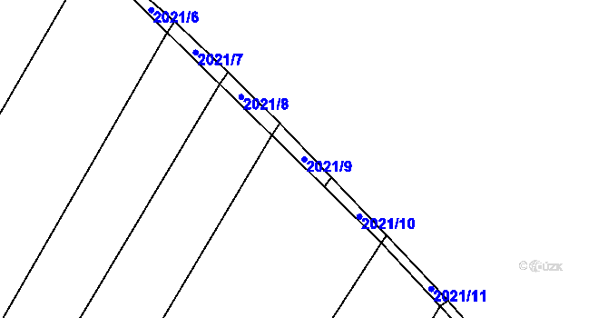 Parcela st. 2021/9 v KÚ Návojná, Katastrální mapa