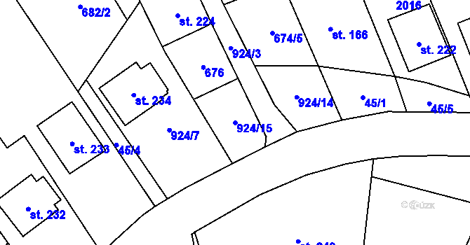 Parcela st. 924/15 v KÚ Návojná, Katastrální mapa
