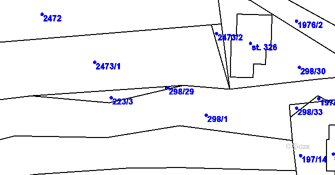 Parcela st. 298/29 v KÚ Návojná, Katastrální mapa