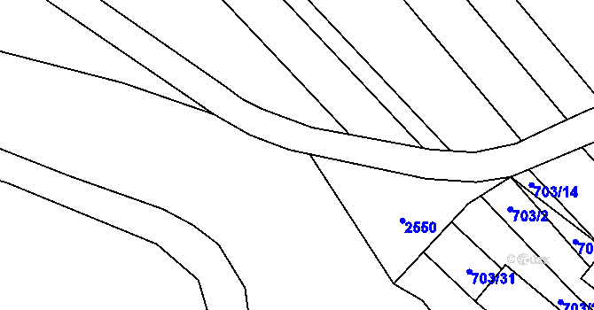 Parcela st. 703/43 v KÚ Návojná, Katastrální mapa