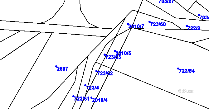 Parcela st. 723/63 v KÚ Návojná, Katastrální mapa