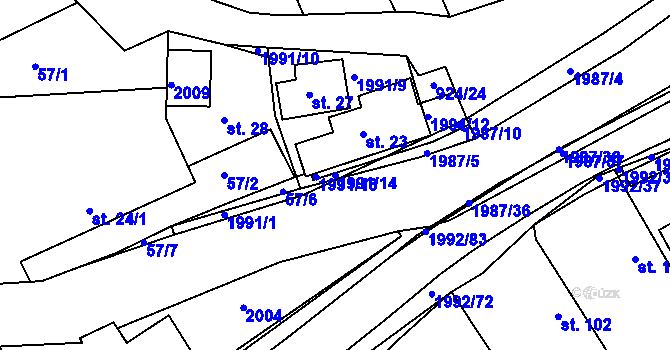 Parcela st. 1991/14 v KÚ Návojná, Katastrální mapa