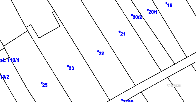 Parcela st. 22 v KÚ Návojná, Katastrální mapa