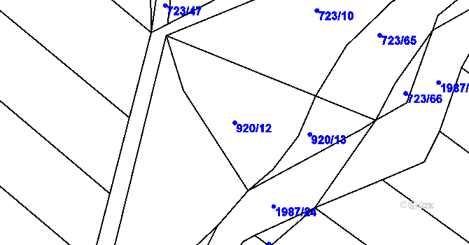 Parcela st. 920/12 v KÚ Návojná, Katastrální mapa