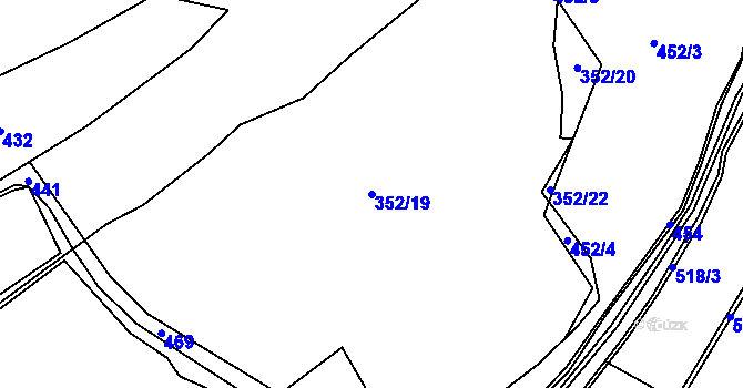 Parcela st. 352/19 v KÚ Nebahovy, Katastrální mapa
