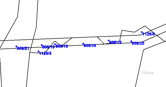 Parcela st. 808/18 v KÚ Nebahovy, Katastrální mapa