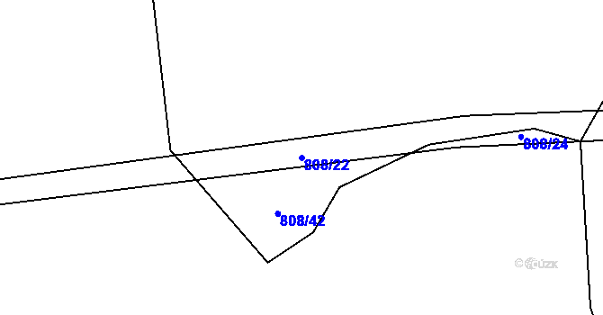 Parcela st. 808/22 v KÚ Nebahovy, Katastrální mapa