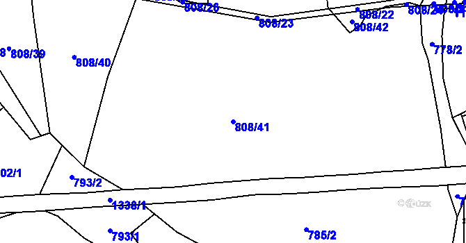 Parcela st. 808/41 v KÚ Nebahovy, Katastrální mapa