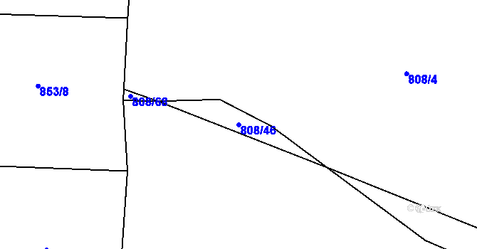 Parcela st. 808/46 v KÚ Nebahovy, Katastrální mapa