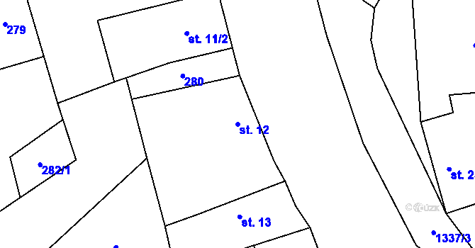 Parcela st. 12 v KÚ Nebahovy, Katastrální mapa