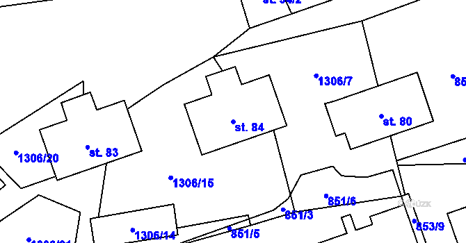 Parcela st. 84 v KÚ Nebahovy, Katastrální mapa