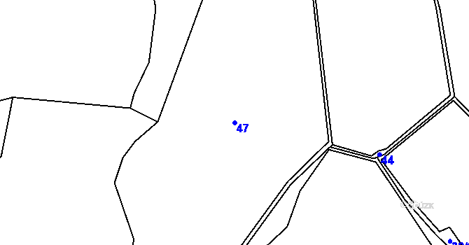 Parcela st. 47 v KÚ Nebahovy, Katastrální mapa