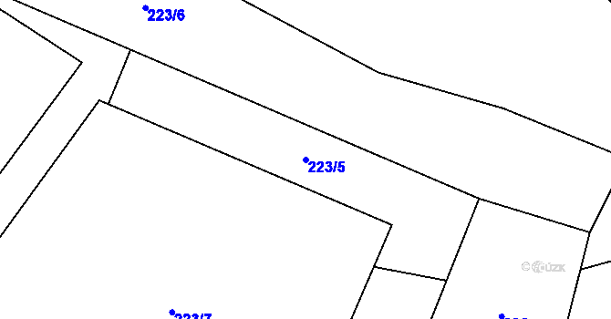 Parcela st. 223/5 v KÚ Nebahovy, Katastrální mapa