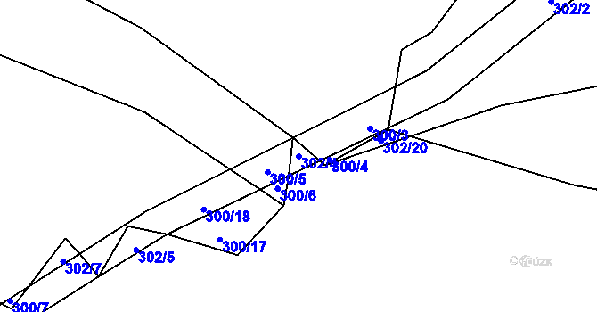 Parcela st. 302/4 v KÚ Nebahovy, Katastrální mapa