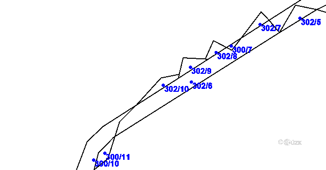 Parcela st. 302/10 v KÚ Nebahovy, Katastrální mapa