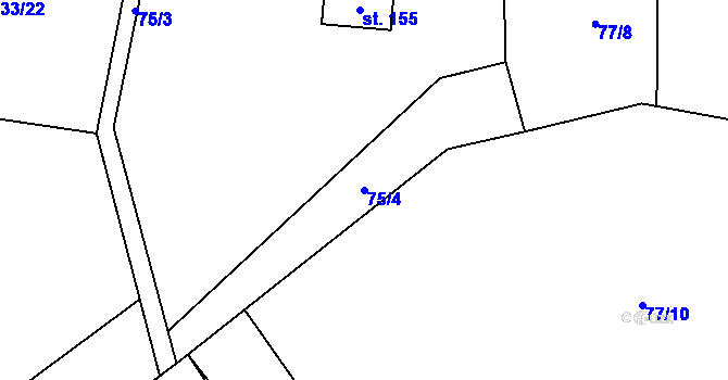 Parcela st. 75/4 v KÚ Žernovice, Katastrální mapa