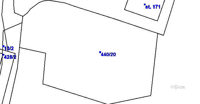 Parcela st. 440/20 v KÚ Žernovice, Katastrální mapa